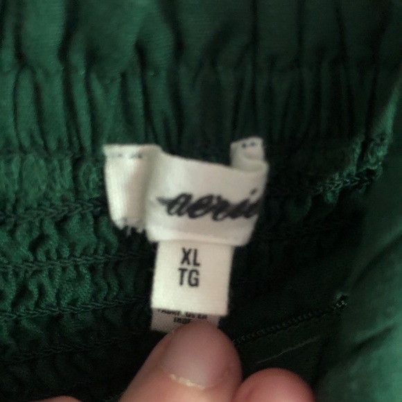 Aerie Green Halter Neck Braided Strap Linen Blend Maxi Dress - Picture 8 of 10